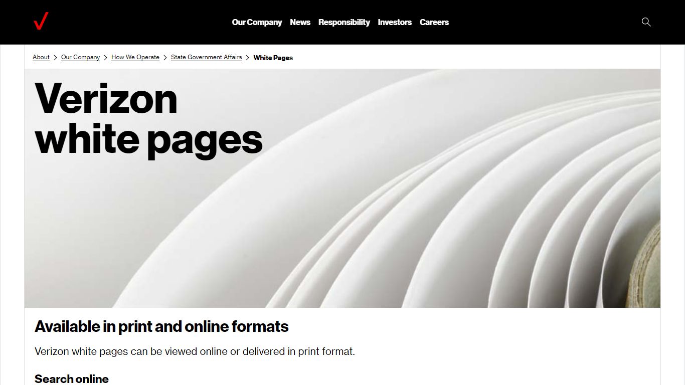 White Pages - online and printed directory information